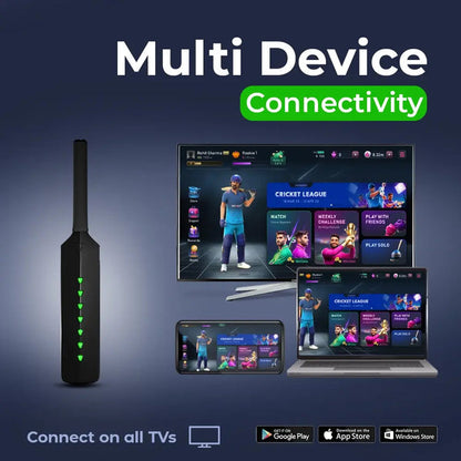 MetaShot Smart Cricket Bat with TV Kit | Motion Gaming Cricket Set for TV & Mobile