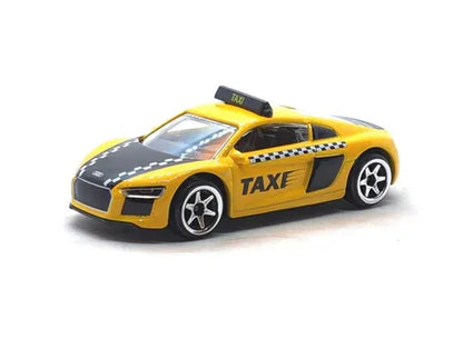 Majorette City Cars: Yellow Audi R8 Coupe Taxi - 1:64 Scale Diecast Model - Jaiman Toys