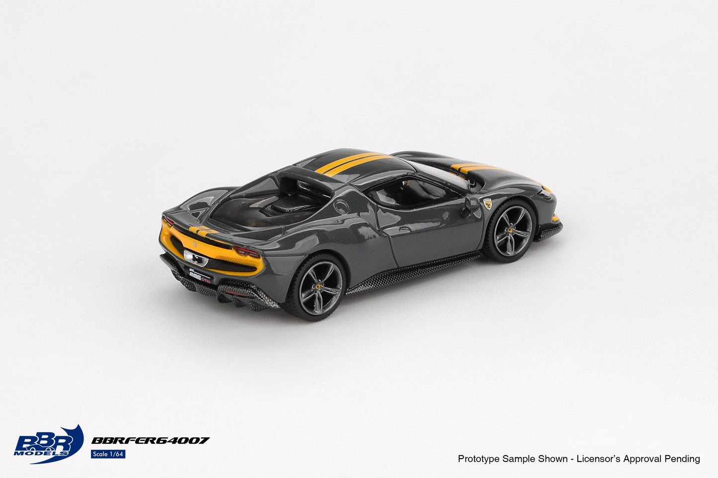 BBR Models 1:64 Ferrari 296 GTB Assetto Fiorano Grigio Scuro Diecast Model Car (2024 Edition)