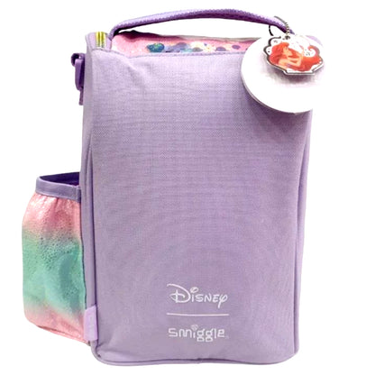 Smiggle Disney The Little Mermaid ID Lunch Bag with Strap | Customisable Insulated Kids Lunch Bag with Drink Bottle Holder (26cm)
