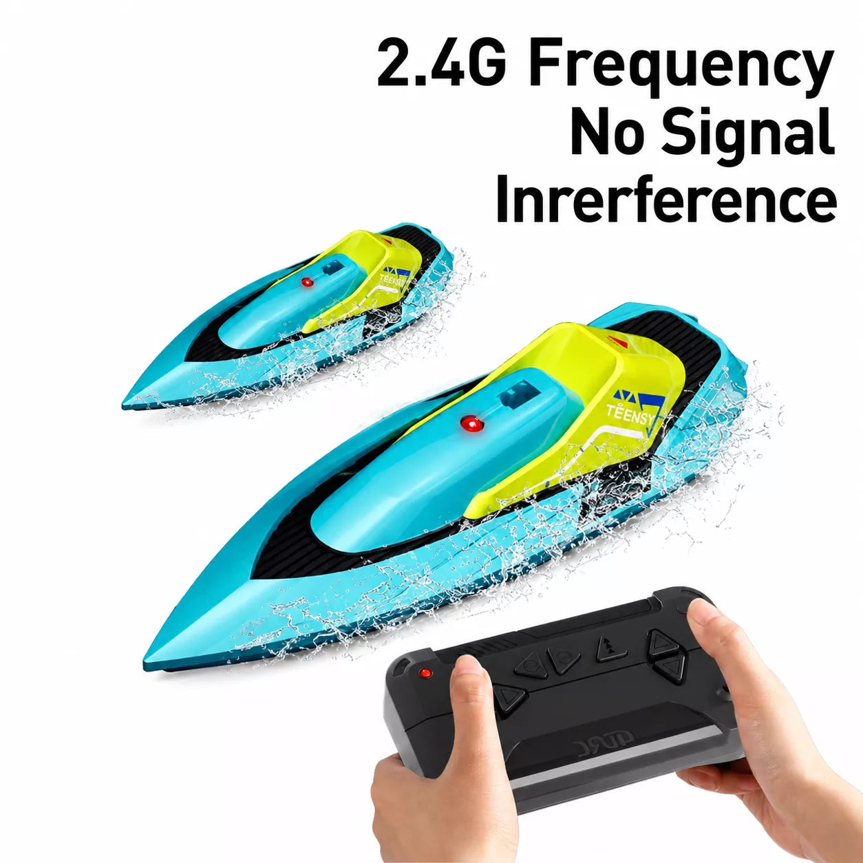 4DRC RC Racing Boat for Kids | 15 KM/H High-Speed 2.4GHz Remote Control Boat | Rechargeable Water Toy for Pools, Lakes & Rivers | 30 Min Playtime | Boys & Girls 8+ Years