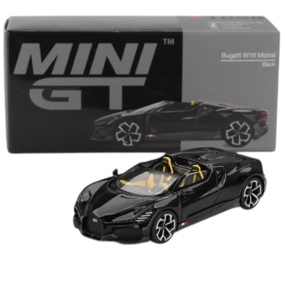 Mini GT 1:64 Racing Duo – Bugatti W16 Mistral Black &  Mazda Miata MX-5 (NA) Tuned Version Dark Blue Diecast Models