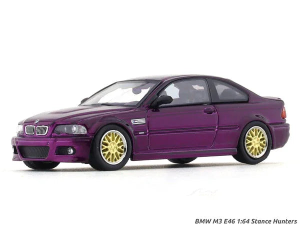 Stance Hunters 1:64 x High Rev Series BMW E46 M3 Purple -Diecast Car - Jaiman Toys