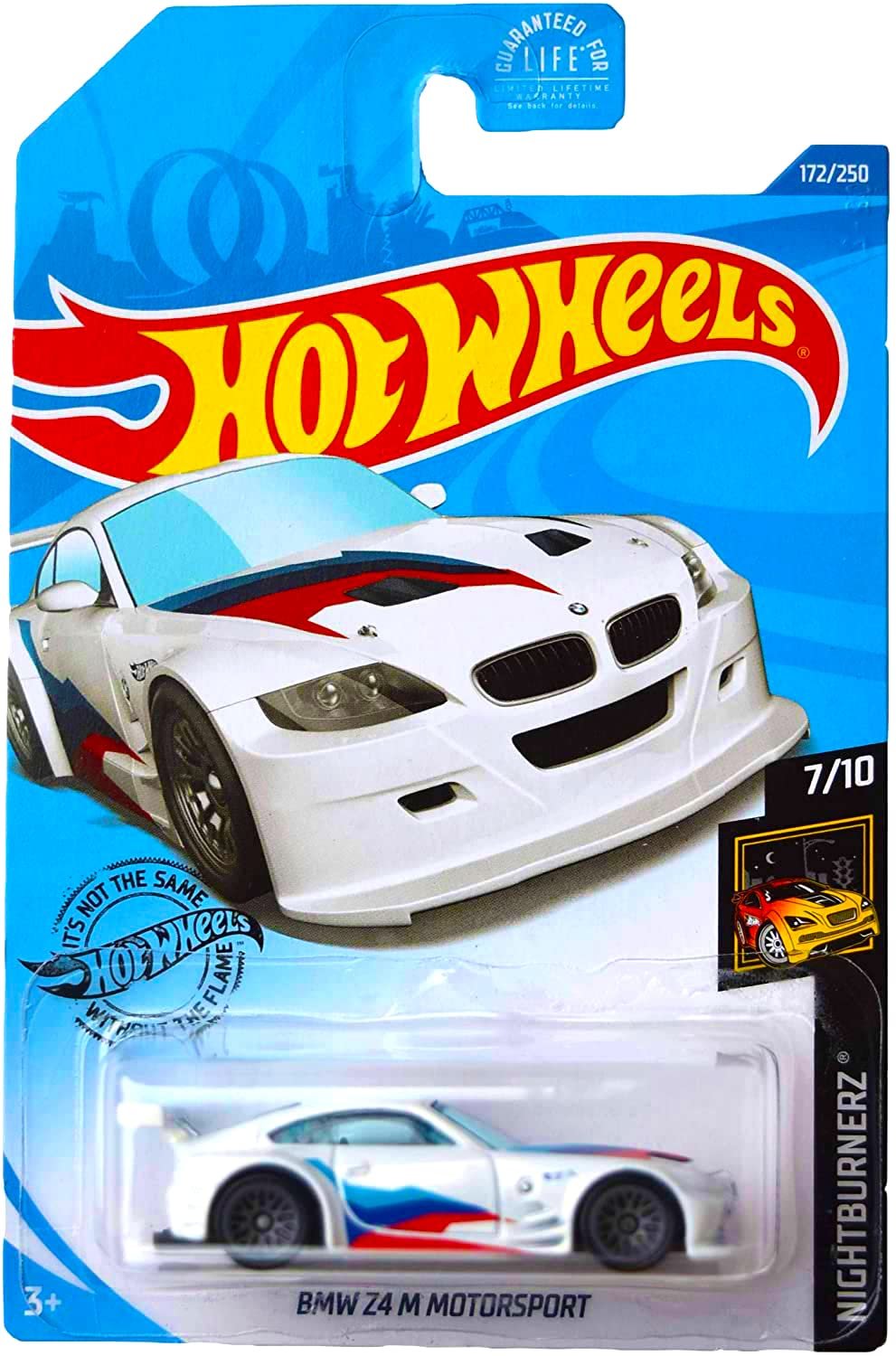 Hot Wheels White BMW Z4 M Motorsport Kid Diecast Model Toy Car Nightburnerz 1:64