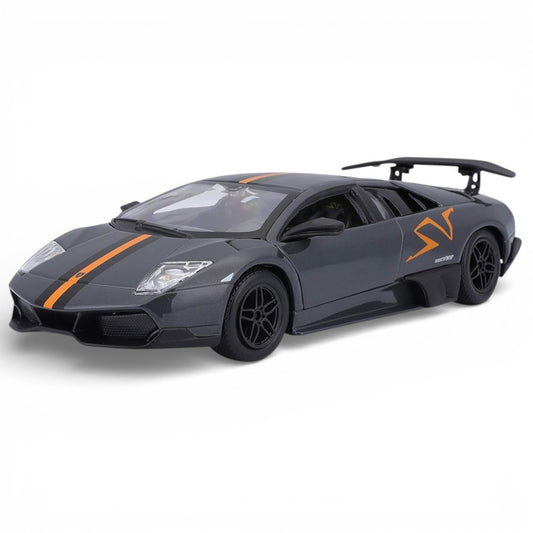 RMZ City 1:36 Lamborghini Murcielago LP 670-4 SV Diecast Car Model – Grey| Openable Doors, Sound & Light
