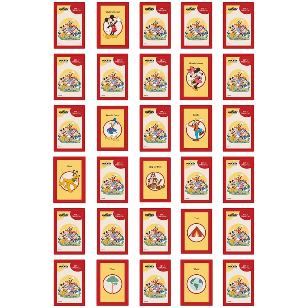 BO Games Disney Mickey and Friends 3-in-1 Carnival Board Game for Kids Ages 5+ | 2–6 Players | Family Party Game