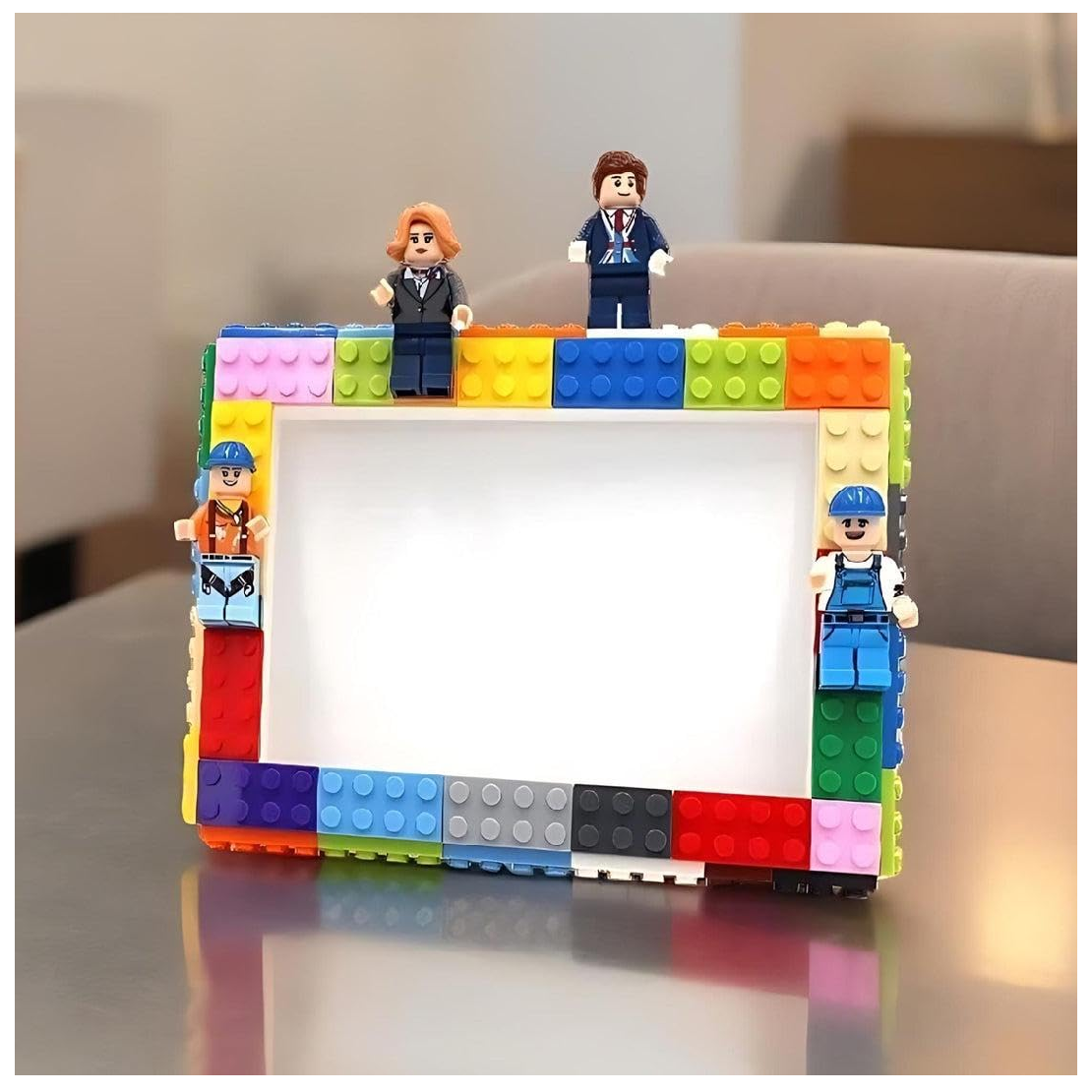 DIY Photo Frame- Building Blocks Photo Frame - Customizable Photo Frame with Figures