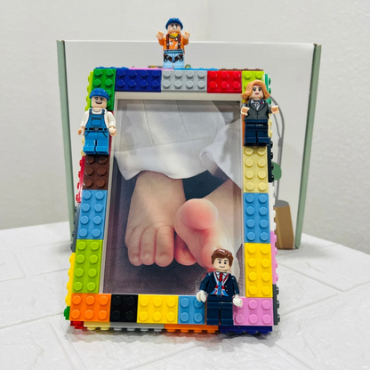 DIY Photo Frame- Building Blocks Photo Frame - Customizable Photo Frame with Figures