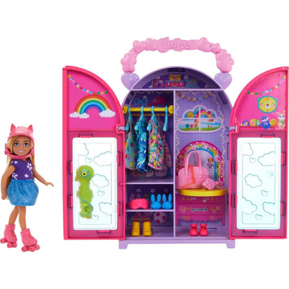 Barbie Chelsea Doll and Closet Toy Playset with 15 Pieces | Foldable Fashion Play with Easy Storage for Kids 3+ Years – Fun
