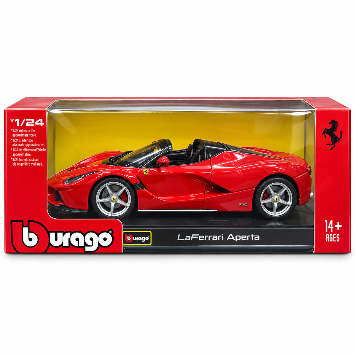 Bburago Ferrari LaFerrari Aperta 1:24 Scale Die-Cast Model Car – Red Supercar Replica with Detailed Interior, Realistic Wheels & Premium Collectible Display Model