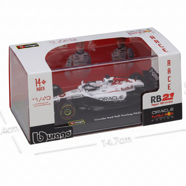 Bburago 1:43 Scale Oracle Red Bull Racing RB21 #1 Japan GP Livery | Max Verstappen Collectible F1 Die-Cast Model
