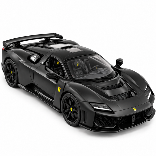 Bburago Ferrari F80 1:24 Scale Die-Cast Model Car Black – Premium Ferrari Hypercar Collectible Replica for Display, Car Enthusiasts & Die-Cast Collectors
