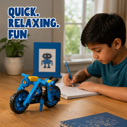 Blix Minis Bike 45+ Piece DIY Model Building Kit, Ages 5+