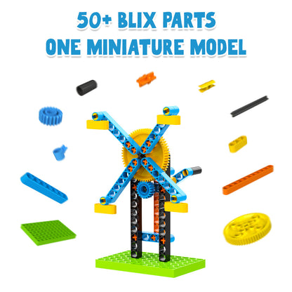 Blix Minis Ferris Wheel 50+ Piece DIY Mechanical Building Kit