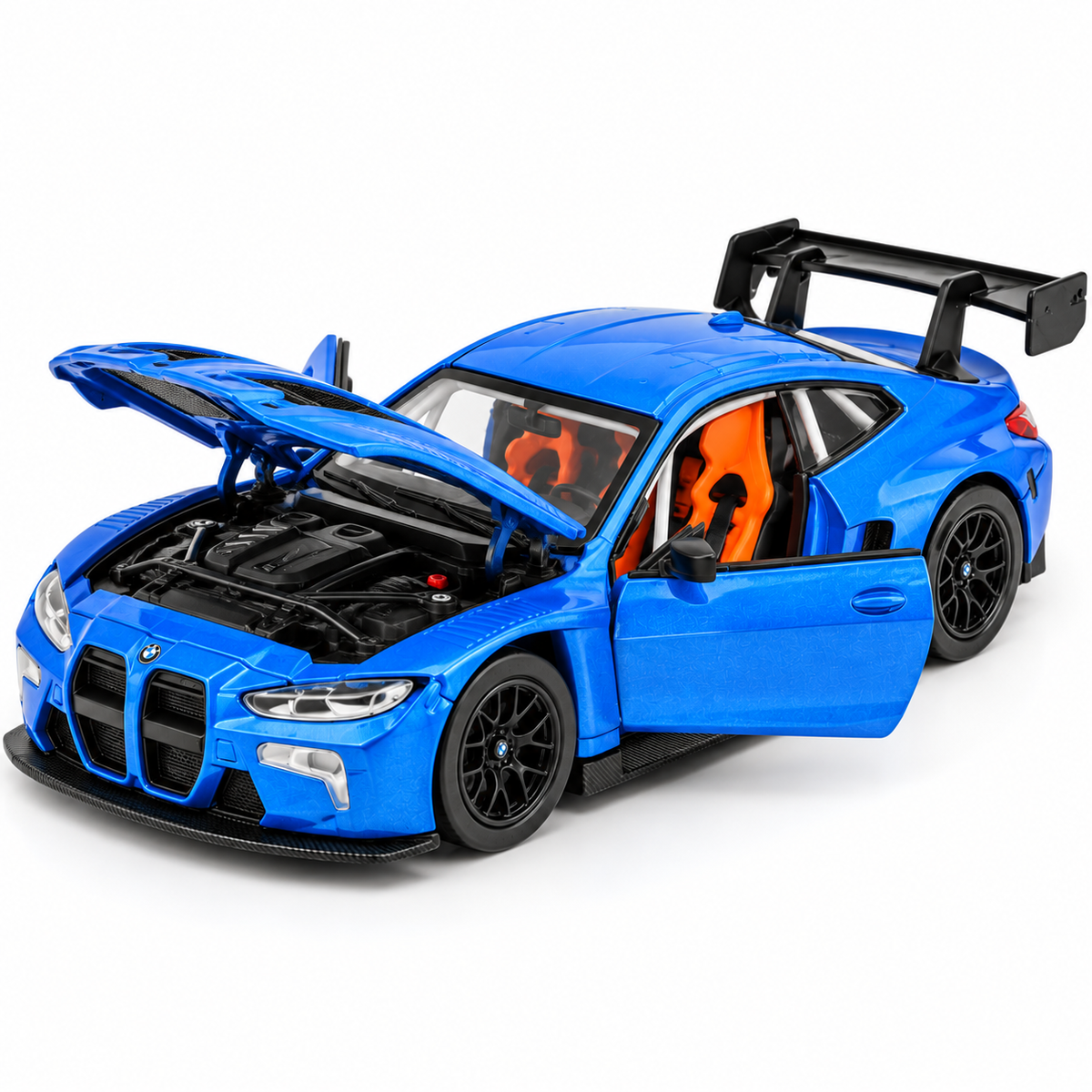 MSZ BMW M4 GT3 Blue Die-Cast Model Car with Pull-Back Action & Opening Parts – Street Series