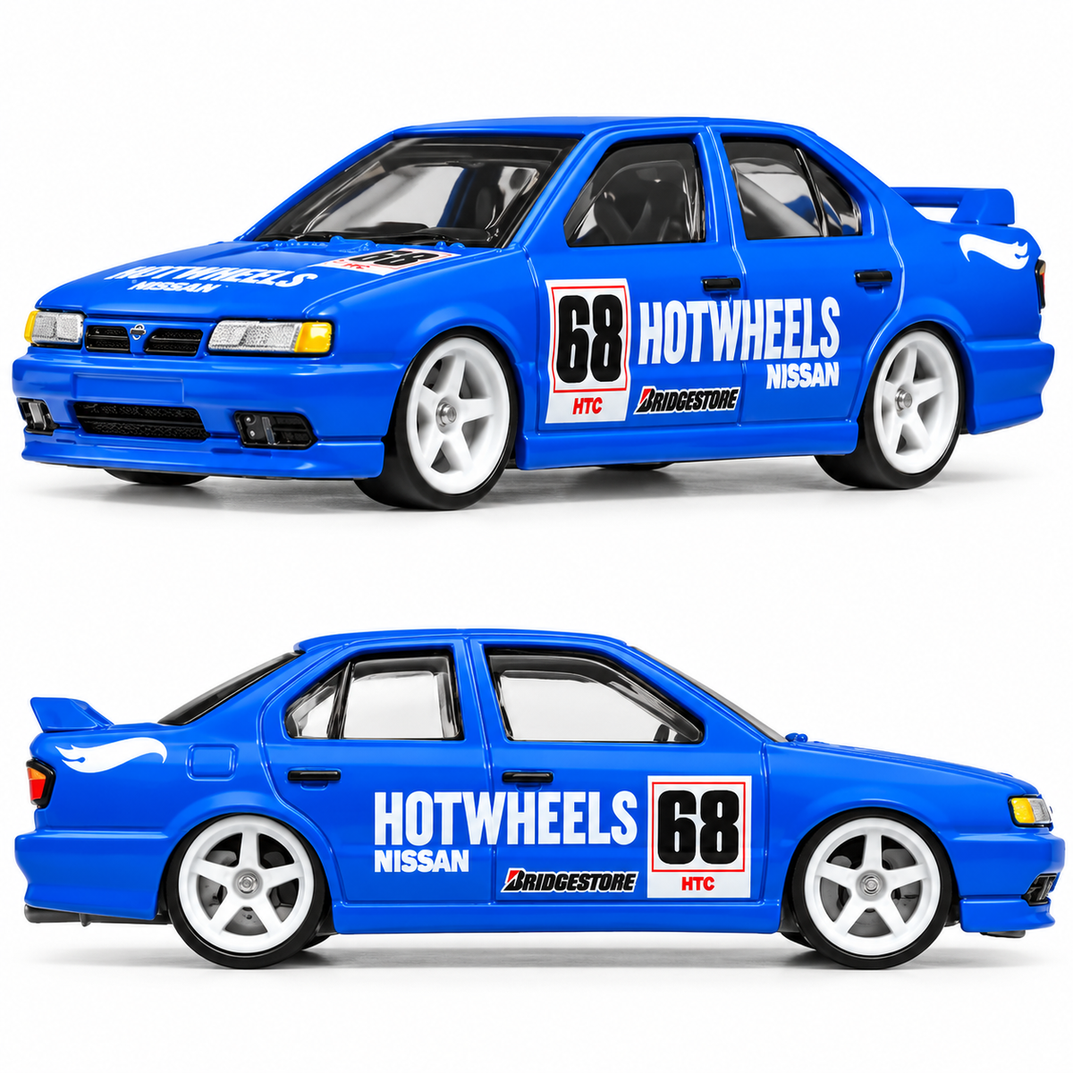 Hot Wheels Premium 1:64 Scale Car Culture Nissan 2-Pack – 1994 Nissan Primera & Nissan R390 GT1 Diecast Model Cars with Metal Body & Real Riders Rubber Tyres (HBL96-953N)