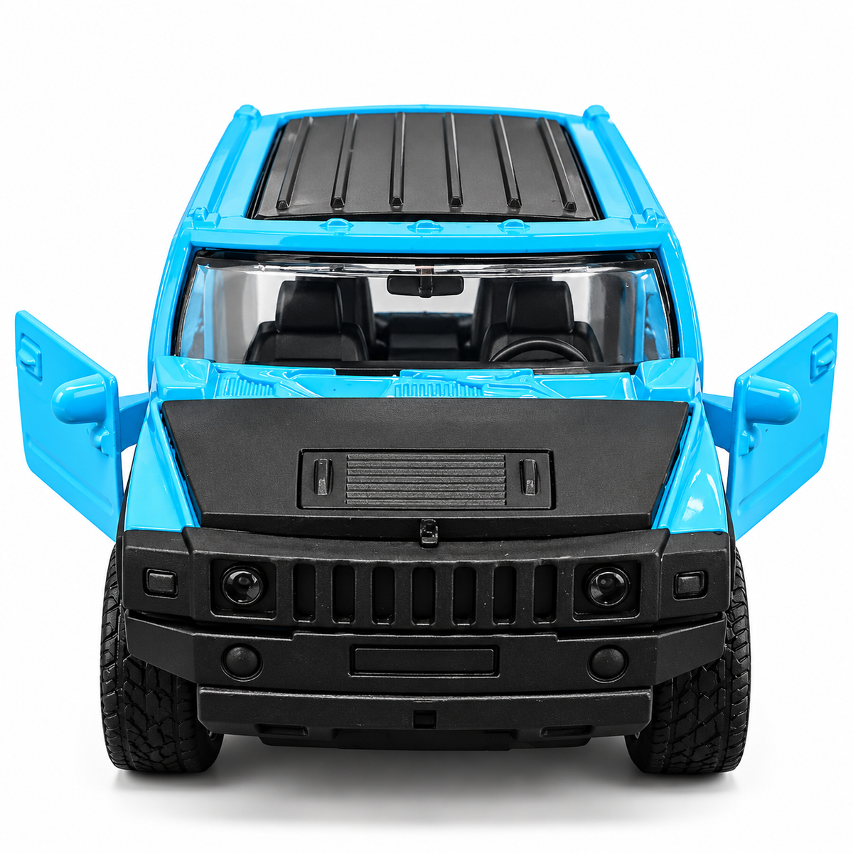 Road Burner Diecast Metal SUV Toy Car 1:39 Scale Model – Blue Off-Road SUV Collectible with Openable Doors, Pull-Back Action, Metal Body | Collectible Toy Car for Kids Ages 3+