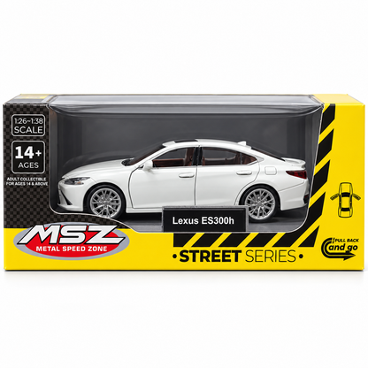 MSZ 1:32 Lexus ES300h Diecast Luxury Sedan, White – Pull Back Collectible Model Car & Gift for Car Enthusiasts