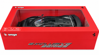 Bburago Ferrari F80 1:18 Scale Diecast Model Car Black – Premium Matte Black Ferrari Supercar with Detailed Interior Collector Display Box | Luxury Collectible Model for Ages 14+