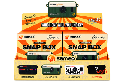 SAMEO Glamera Snap Box Mini Camera – 1 PC Random Design | 1080P Full HD Video, 12MP Photos, 7 Photo Filters, 0.96" IPS Display, Rechargeable Keychain Camera