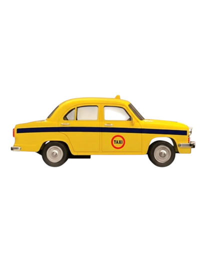 Centy Public Commuters Kolkata Taxi 13.3cm Pull Back Die Cast Car with Openable Doors – Yellow Classic Ambassador Toy Car for Kids & Collector