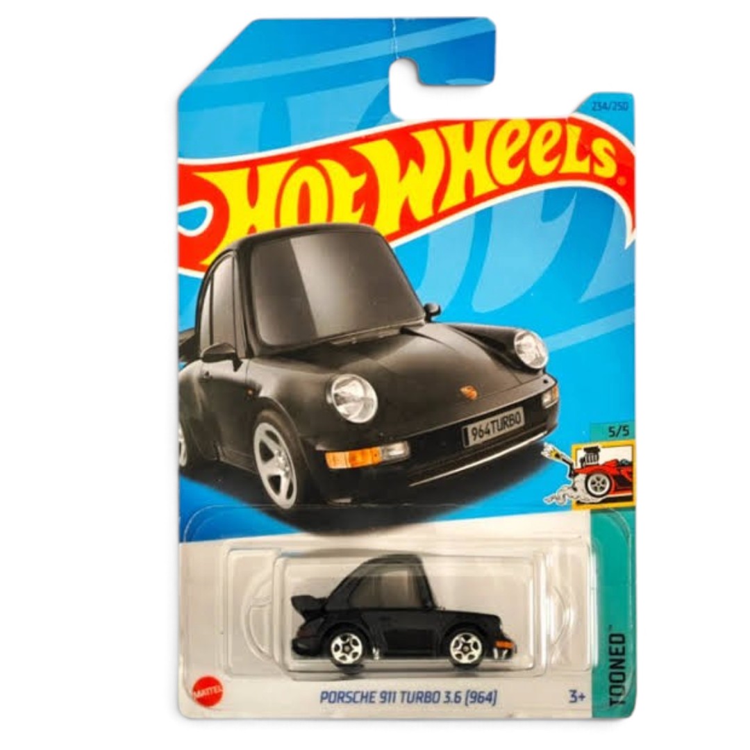 Hot Wheels 5-Car Set – Porsche 911 Turbo 3.6 (964), Tesla Model S Plaid, Ultimate T-Rex Transporter, Kick Kart & More