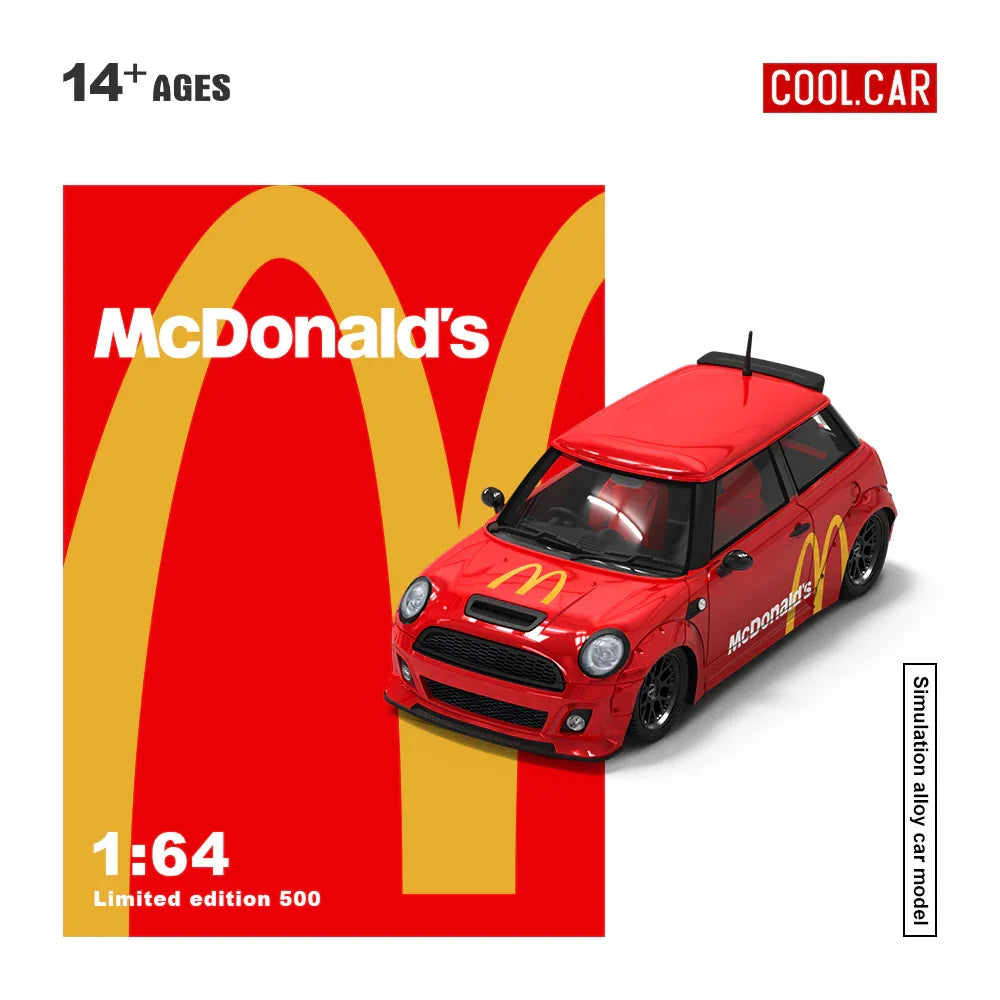 Cool Car 1:64 Mini Cooper McDonald's Livery Diecast Model Car with Display Box & Figure – Limited Collector's Edition