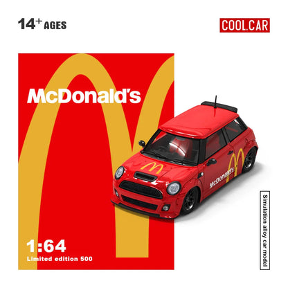 Cool Car 1:64 Mini Cooper McDonald's Livery Diecast Model Car with Display Box & Figure – Limited Collector's Edition