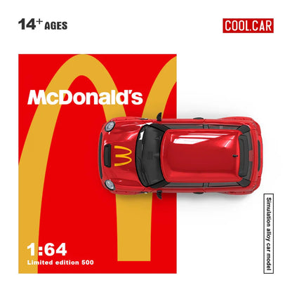 Cool Car 1:64 Mini Cooper McDonald's Livery Diecast Model Car with Display Box & Figure – Limited Collector's Edition
