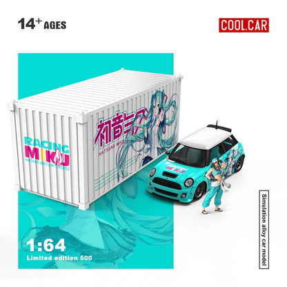 Cool.Car 1:64 BMW Mini Hatsune Livery Diecast Model with Display Container & Figure Set