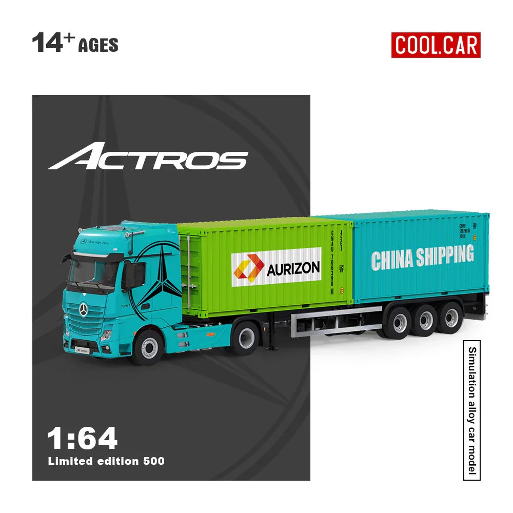 CC 1:64 Mercedes-Benz Actros Cargo Container Truck | Diecast Model Truck | 2 Colour Variants