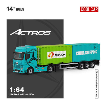 CC 1:64 Mercedes-Benz Actros Cargo Container Truck | Diecast Model Truck | 2 Colour Variants