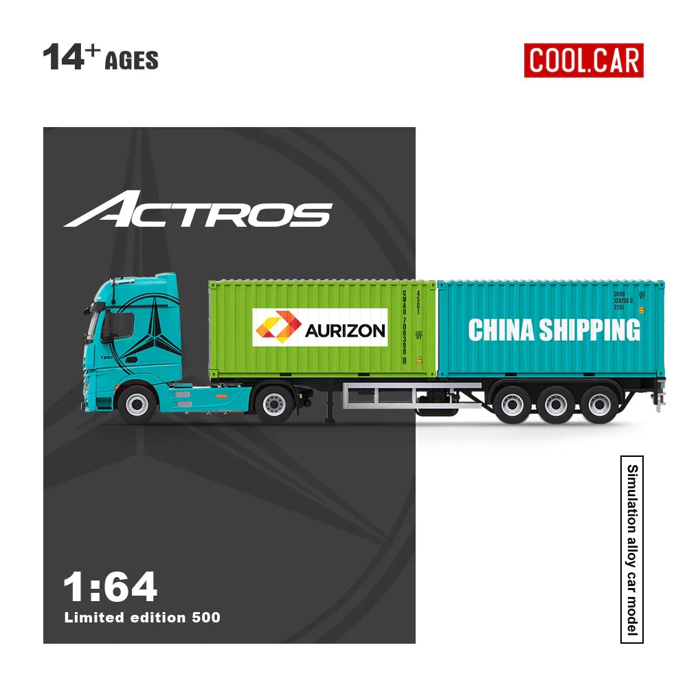 CC 1:64 Mercedes-Benz Actros Cargo Container Truck | Diecast Model Truck | 2 Colour Variants