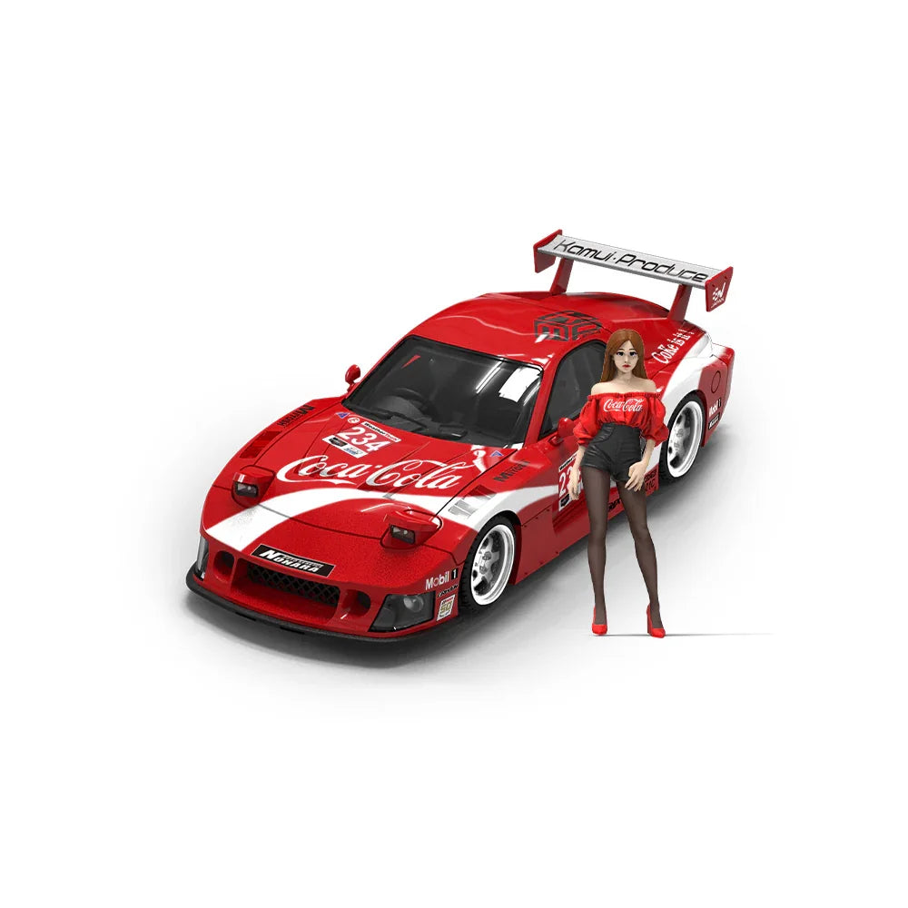 Cool Car 1:64 Mazda RX-7 Red Coca-Cola Limited Figure Edition Diecast Model Car – Limited Edition