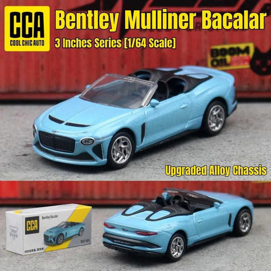 CCA 1:64 Bentley Bacalar S27-01 Die-Cast Model Car – Light Blue Luxury Convertible | Premium Collectible Miniature Car
