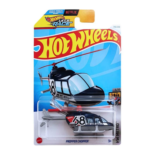 Hot Wheels Let's Race Netlix Propper Chopper HW Metro for Ages 3 and Up (Blue)