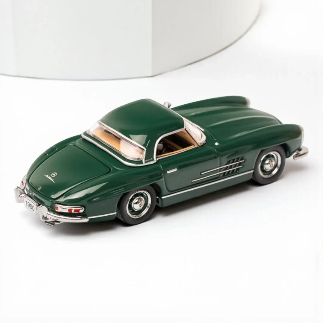 GFCC 1:64 1960 Mercedes-Benz 300SL Roadster Dark Green Diecast Model Car