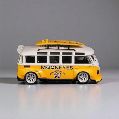 1:64 Lang Feng Volkswagen Bus MOONEYES Edition Diecast Model Car with Surfboard - Jaiman Toys