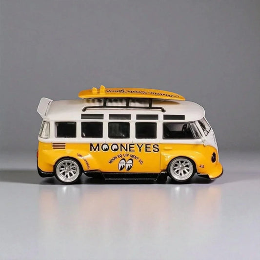 1:64 Lang Feng Volkswagen Bus MOONEYES Edition Diecast Model Car with Surfboard - Jaiman Toys