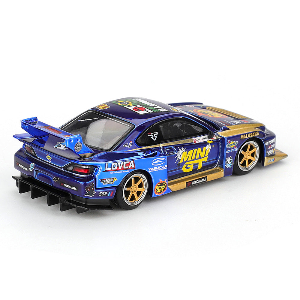 Mini GT 1:64 Nissan Silvia (S15) #555 LB-Super Silhouette Team MINI GT Liberty Walk 2025 Formula Drift Halloween Special Die-Cast Model Car