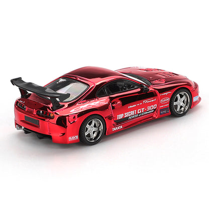 Mini GT 1:64 Toyota Supra (A80) Top Secret GT-300 Red Chrome Diecast Model Car