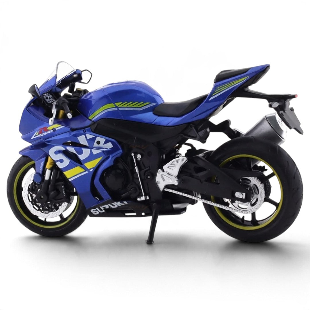 MSZ 1:12 Suzuki GSX-R1000 Diecast Sports Motorcycle, Blue – Officially Licensed Collectible Bike