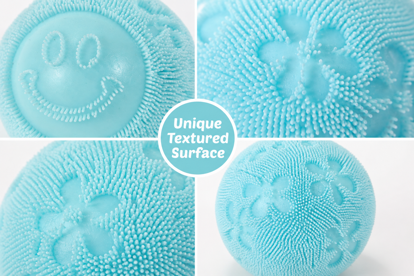 Textured Squeeze Stress Relief Ball with Flower Pattern – Soft Sensory Fidget Toy, 1 Pc Random Colour