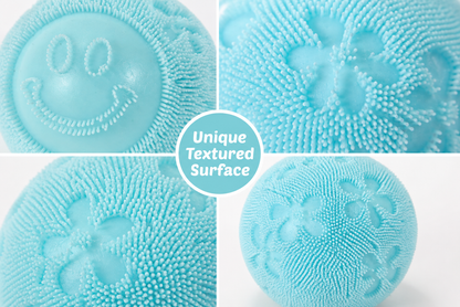 Textured Squeeze Stress Relief Ball with Flower Pattern – Soft Sensory Fidget Toy, 1 Pc Random Colour