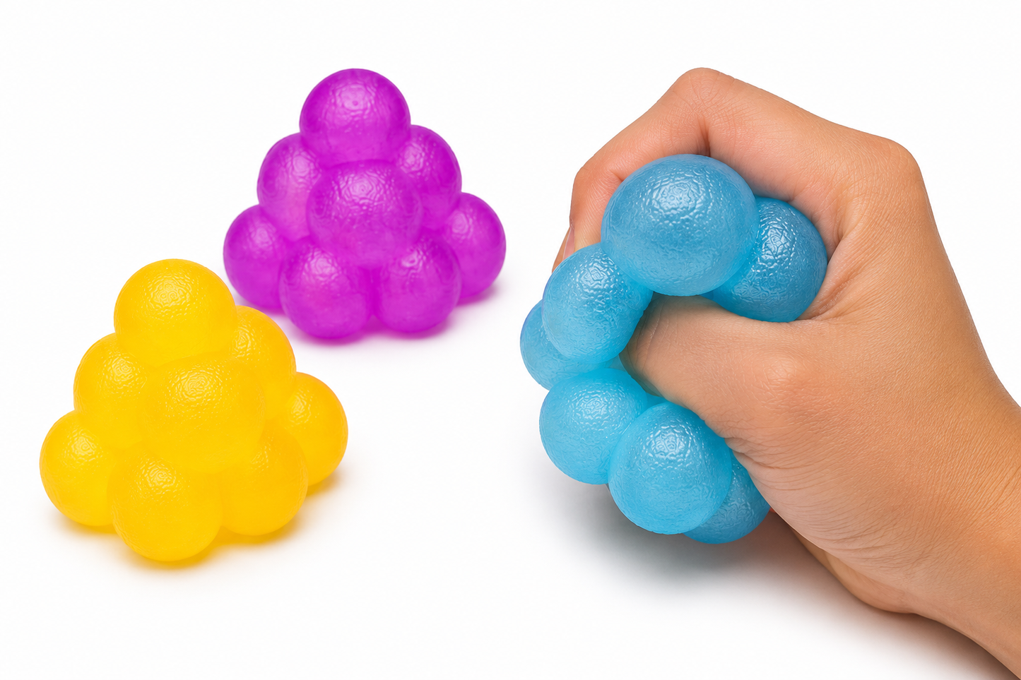 Bubble Cluster Squishy Stress Relief Toy – Soft Sensory Squeeze Fidget Ball, 1 Pc Random Colour