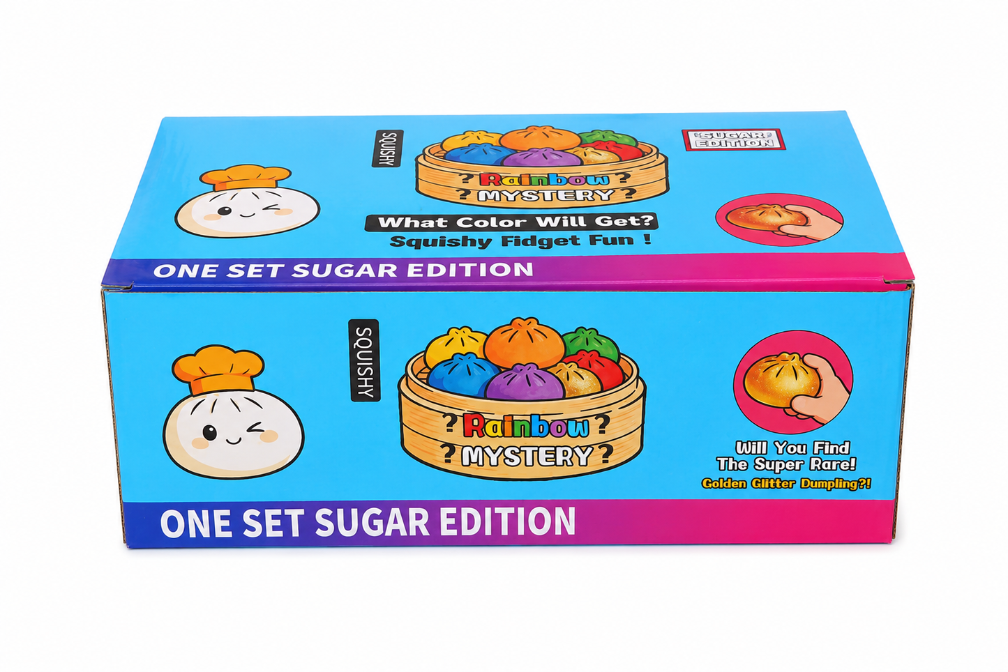 Rainbow Mystery Squishy Bun Fidget Toy with Surprise Character Design – 1 Pc Random Design