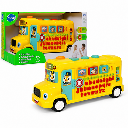 HOLA 3126 Interactive Learning School Bus with Alphabet, Numbers & Music
