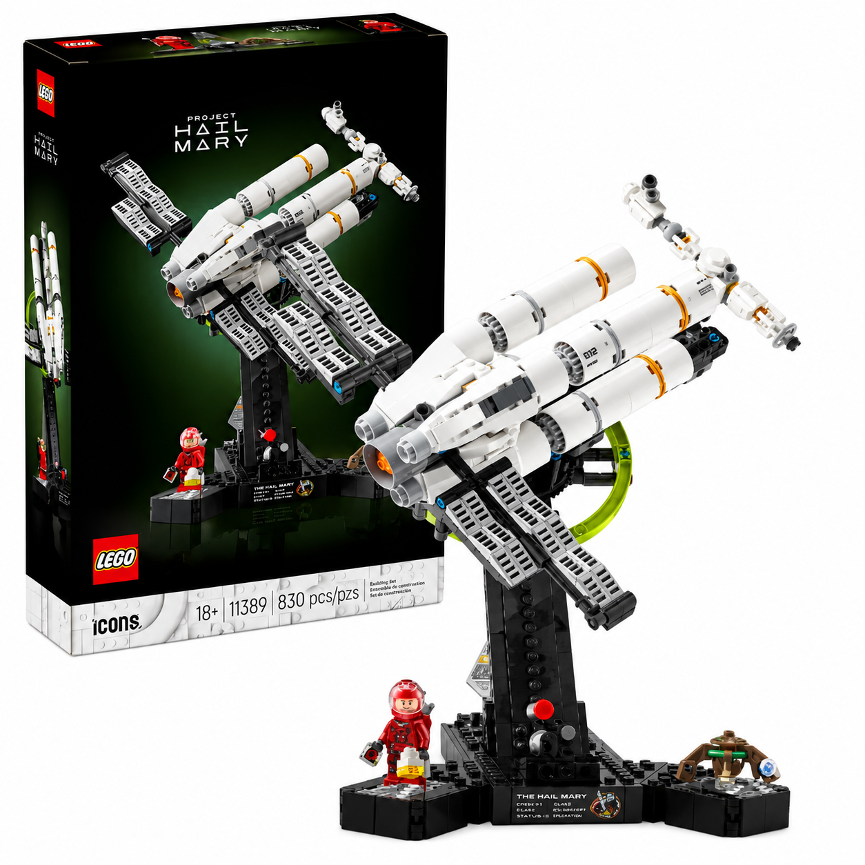 LEGO Icons Project Hail Mary 11389 Spacecraft Model Building Kit – The Hail Mary Spaceship, 830 Pieces, Adult Building Set 18+, Collectible Space Model, Sci-Fi Display Toy & Gift for Space Fans