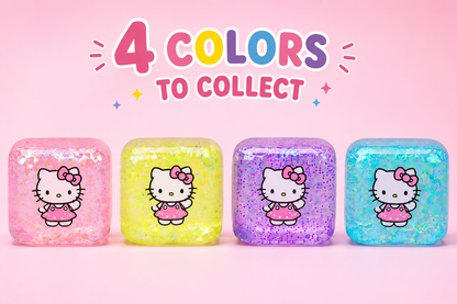 NeeDoh Kitty Nice Cube Glitter Squishy Sensory Fidget Toy – 1 Pc, Random Color