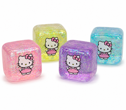 NeeDoh Kitty Nice Cube Glitter Squishy Sensory Fidget Toy – 1 Pc, Random Color
